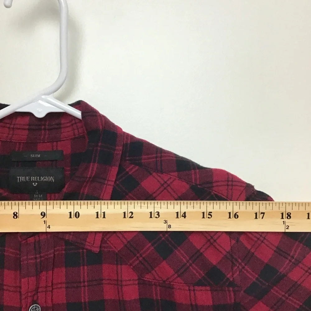 True Religion mens long sleeve button up casual shirt medium